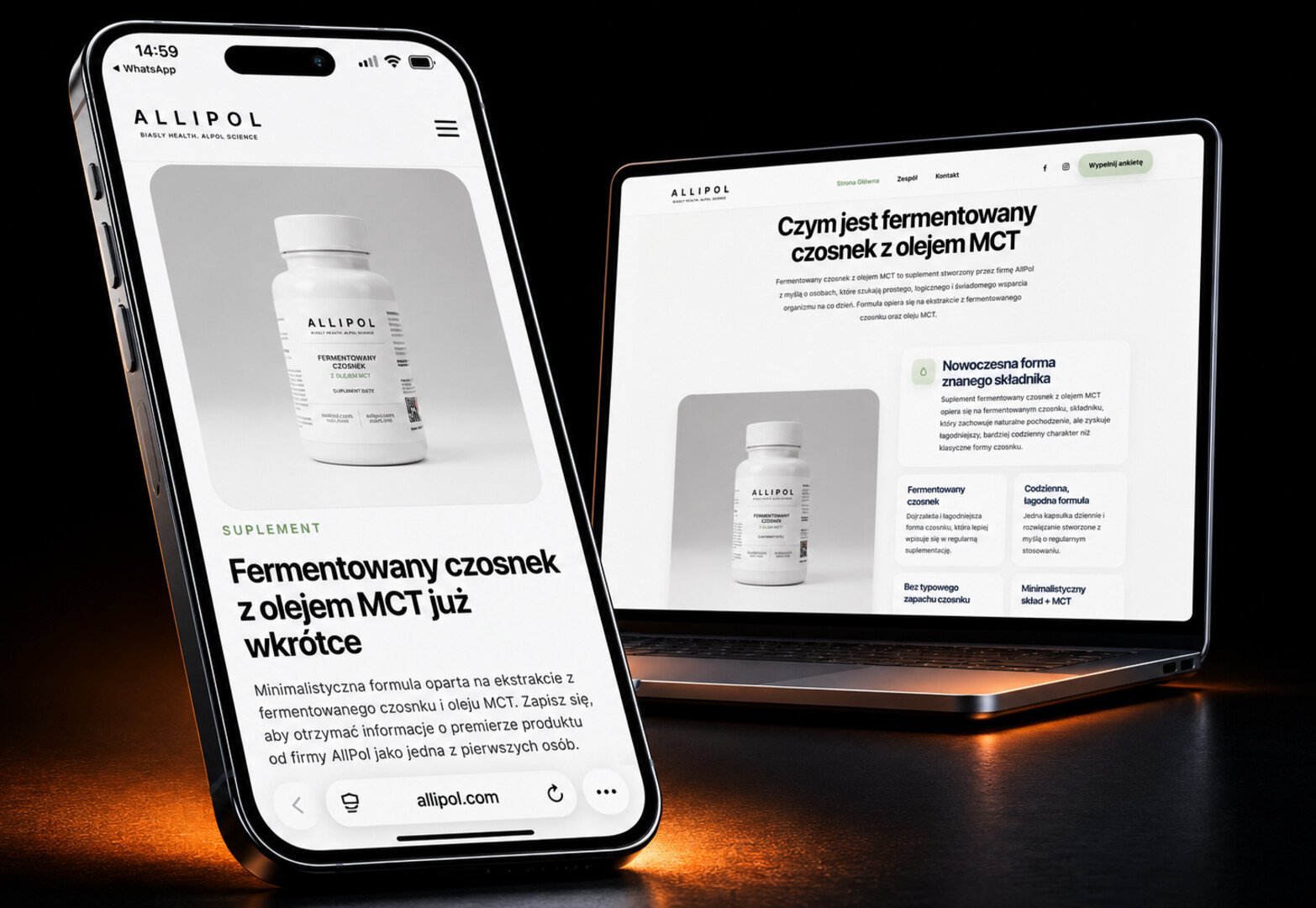 Allipol — suplement fermentowany czosnek z olejem MCT